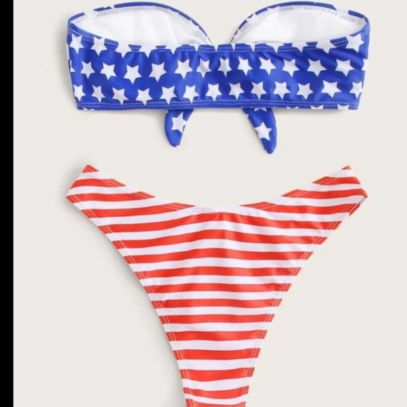 Bandeau bikini swimsuit 4th of July stars stripes - Picture 2 of 3